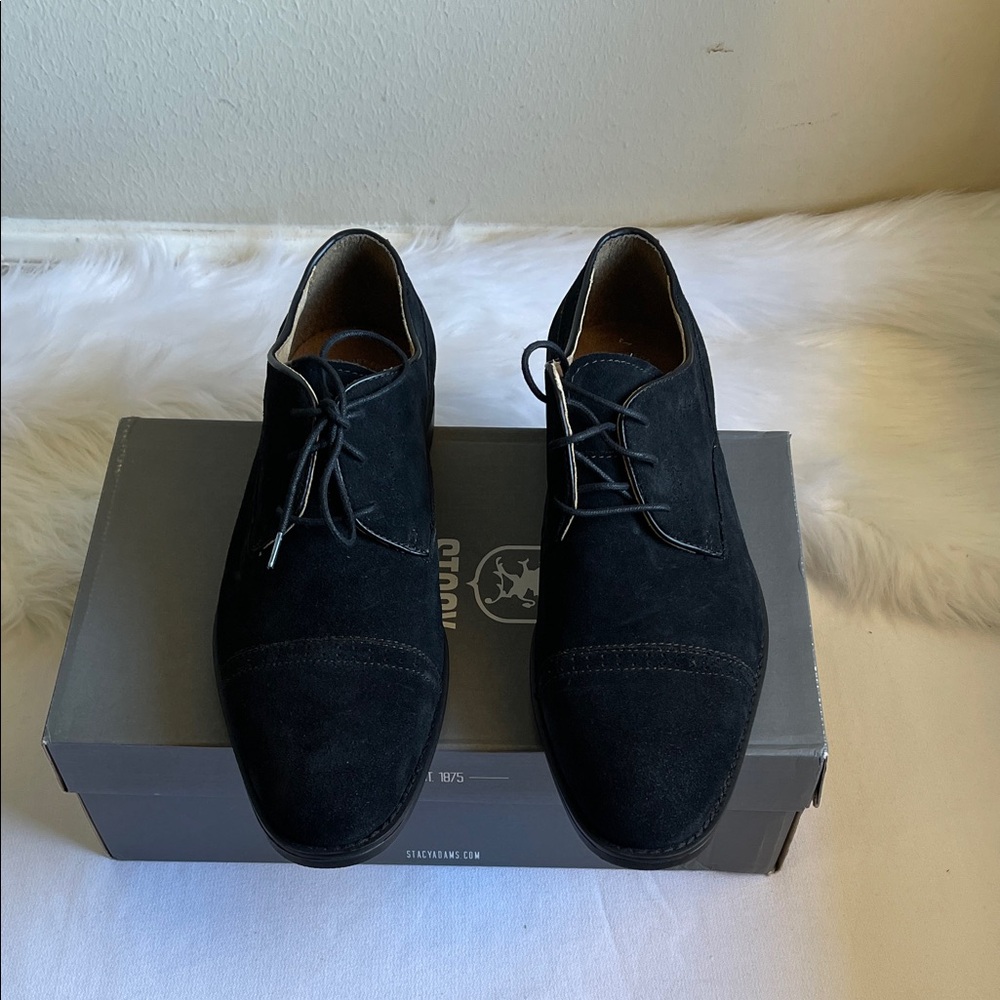 Stacy Adams Men’s Black Suede Oxfords Size 11.5M.